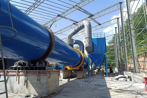 陜西1000噸煤泥烘干機械項目實拍現場