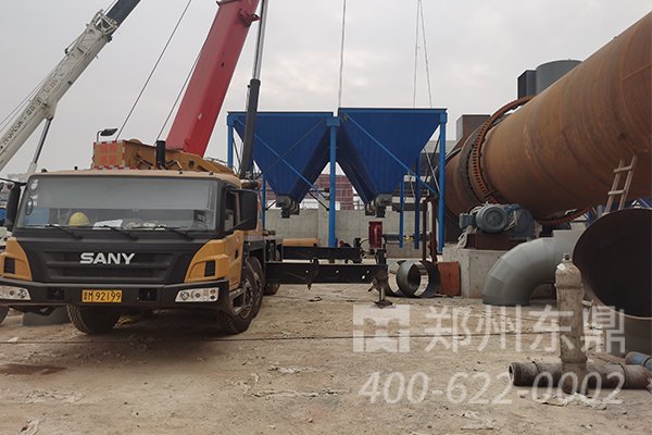 山西河津高產量煤泥烘干機設備安裝現場